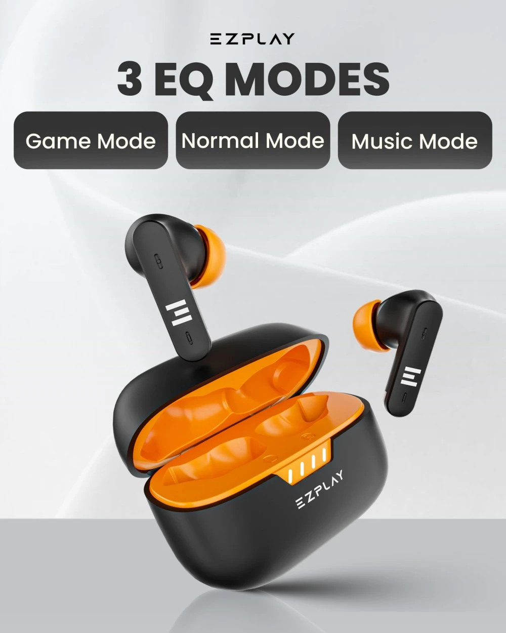 EZPLAY Onyx TWS 3 EQ Modes. Game Mode, Normal Mode, Music Mode.