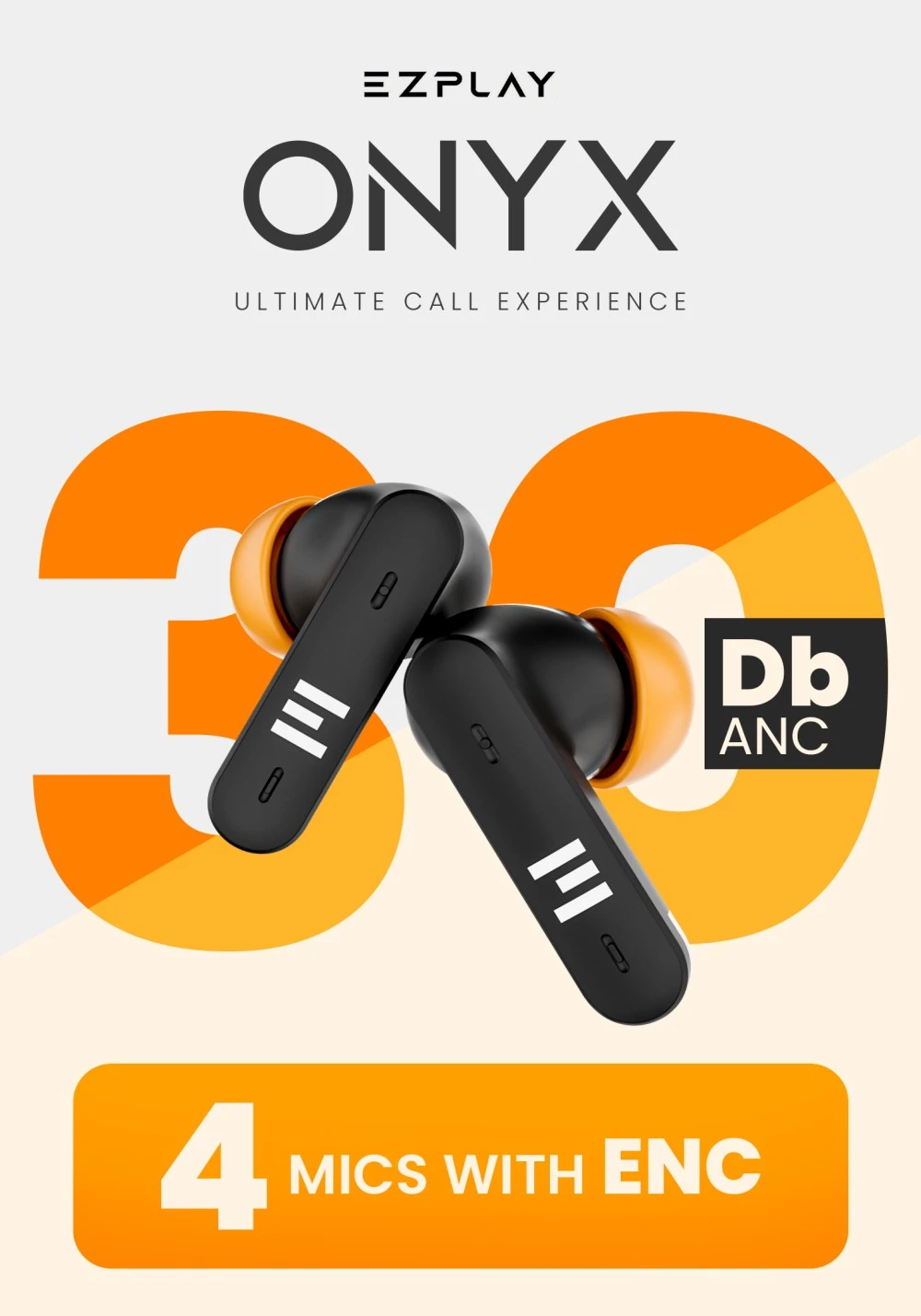 EZPLAY Onyx TWS Ultimate Calling Experience with 4 mics with ENC.